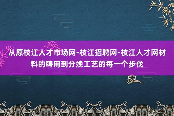 从原枝江人才市场网-枝江招聘网-枝江人才网材料的聘用到分娩工艺的每一个步伐